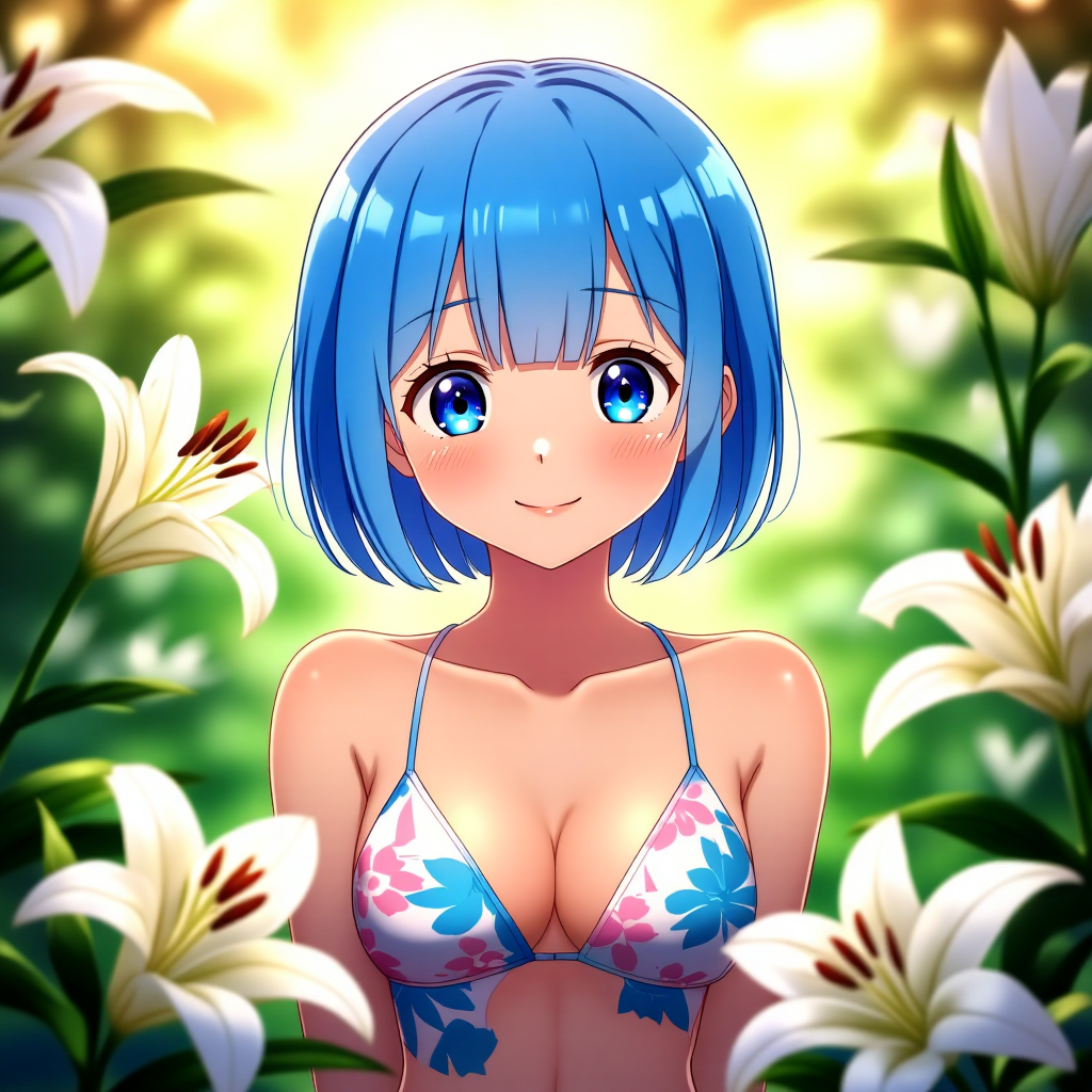 HiDream-full-fp8 AI generated artwork comparison - Rem from Re:Zero - Starting Life in Another World, adorable anime female character, short bob - cut ...